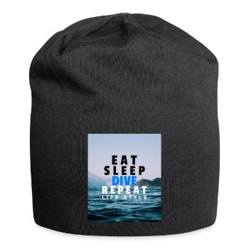 EAT SLEEP DIVE REPEAT diver holiday hobby shirt - Jersey Beanie - black - Front