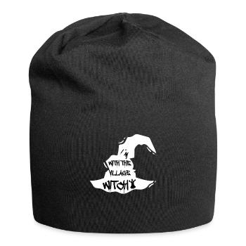 lustiges Halloween Spruch Geschenkidee Hexe Hexen - Jersey-Beanie - Schwarz - Vorne