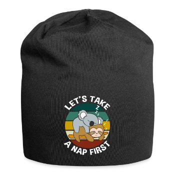 Sloth koala dormant mocassins lève-tard - Bonnet en jersey - noir - Devant