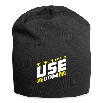 Usedom - coordinates (italic) - Jersey Beanie - black - Front