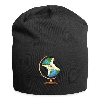 Globus Earth Pomme Protection du climat Changement climatique - Bonnet en jersey - noir - Devant