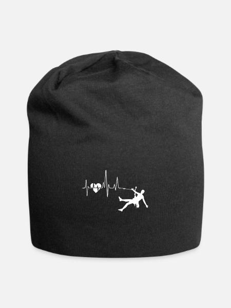 Rock climbing Heartbeat - Jersey Beanie - black