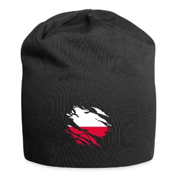 Drapeau de la Pologne - Bonnet en jersey - noir - Devant