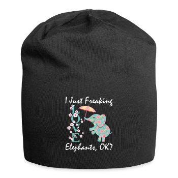Elephant Lover I Just Freaking Love Elephants OK? - Jersey Beanie - black - Front