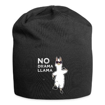 No Drama Llama Alpaca Llama Jogging Gift - Jersey Beanie - black - Front