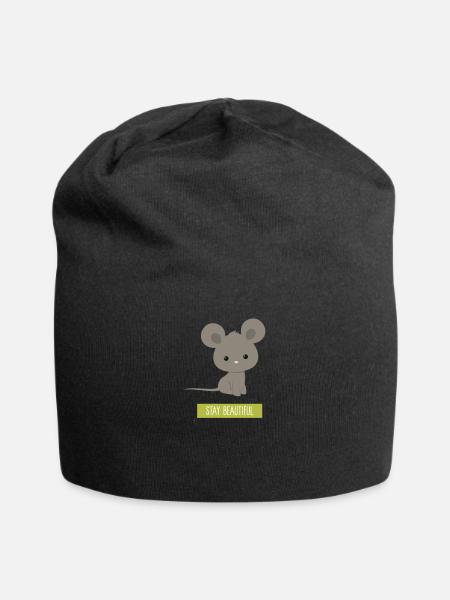 Cute cute mouse mouse shrew house mouse - Jersey Beanie - black