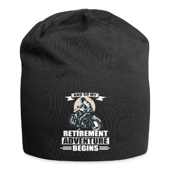 Motorradfahrer Rentner Ruhestand Biker Geschenk - Jersey-Beanie - Schwarz - Vorne