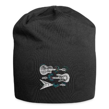 Rock n roll musique rock rock and roll guitariste - Bonnet en jersey - noir - Devant