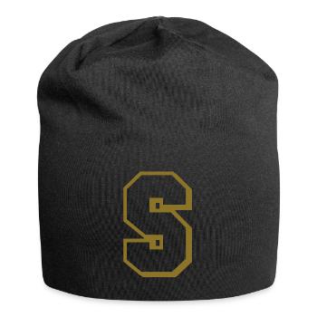 S - lettre - Bonnet en jersey - noir - Devant