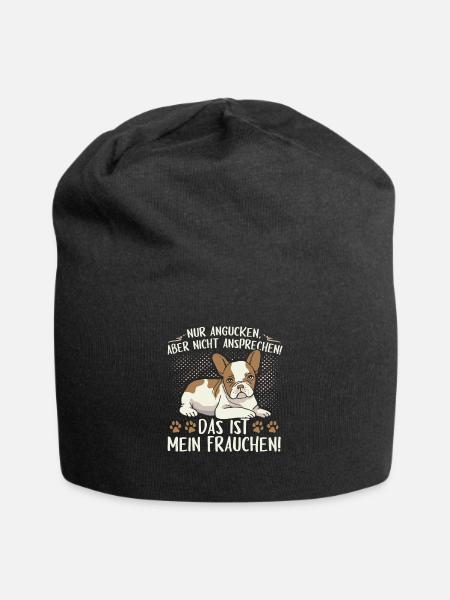 Frauchen Französische Bulldogge French Bulldog - Jersey-Beanie - Schwarz