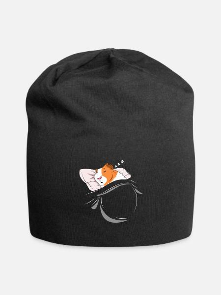Schlafendes und schlumendes Meerschweinchen - Jersey-Beanie - Schwarz