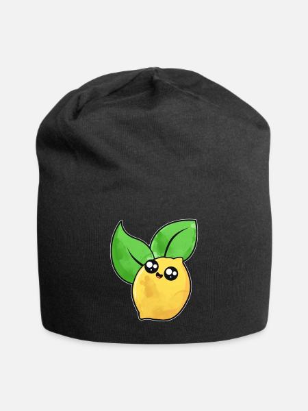 Visage de citron mignon - Bonnet en jersey - noir