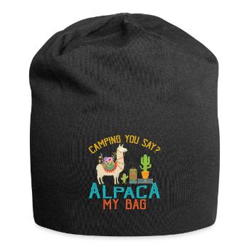 Camping You Say Alpaca My Bag Funny Llama Shirt - Jersey-Beanie - Schwarz - Vorne