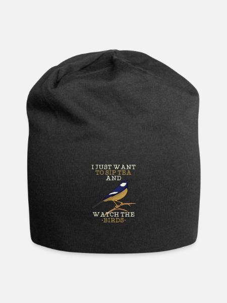 Vögel Beobachten - Jersey-Beanie - Schwarz
