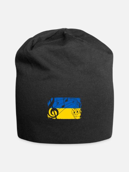 Drapeau de la musique de l'Ukraine - Bonnet en jersey - noir