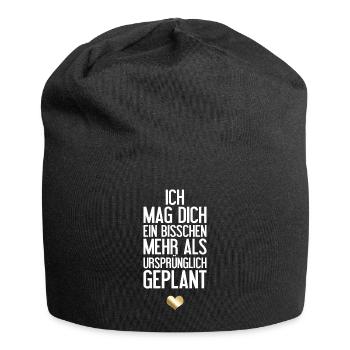 Romantische Liebeserklärung - Jersey-Beanie - Schwarz - Vorne