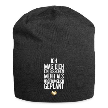 Romantische Liebeserklärung - Jersey-Beanie - Anthrazit - Vorne