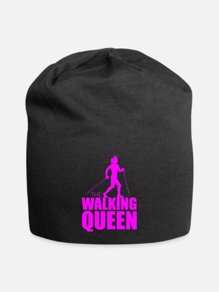 Walking Queen Queen Funny Gift Women - Jersey Beanie - black