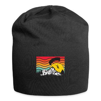 Paragliding Gleitschirmfliegen Paragleiter Retro - Jersey-Beanie - Schwarz - Vorne