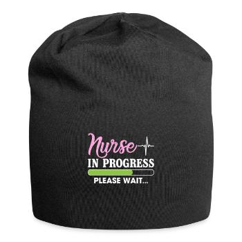 Nurse In Progress Please Wait Funny T Shirt - Jersey-Beanie - Schwarz - Vorne