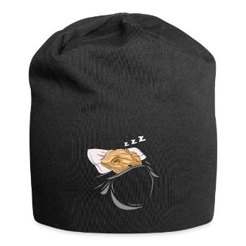 Sleeping and slumbering bearded dragon - Jersey Beanie - black - Front