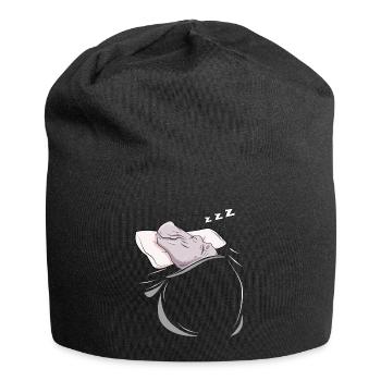 Sleeping and slumbering hippopotamus - Jersey Beanie - black - Front