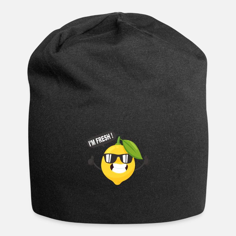 Lustige Zitrone I'M FRESH mit Sonnenbrille - Jersey-Beanie - Schwarz