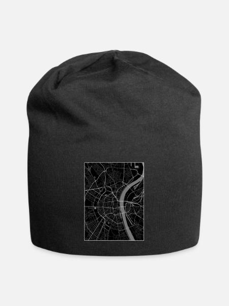 Köln Stadtplan - Jersey-Beanie - Schwarz