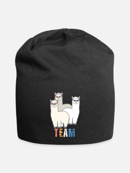 Alpaca Llama Team Crew - Jersey Beanie - black