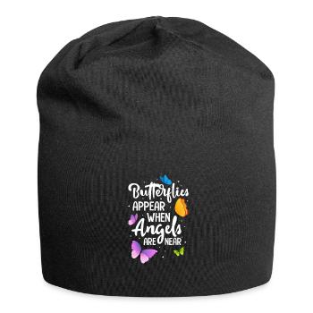 Schmetterling - Jersey-Beanie - Schwarz - Vorne