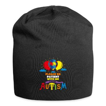 Cute Autism Balloons Please Be Patient With Me I H - Jersey Beanie - black - Front