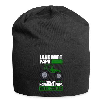 Landwirt Papa Vatertag Trecker Bauer Traktor - Jersey-Beanie - Schwarz - Vorne