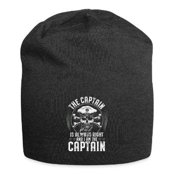 Captain skipper sailing yacht sailor boat sailboat - Jersey Beanie - charcoal grey - Front