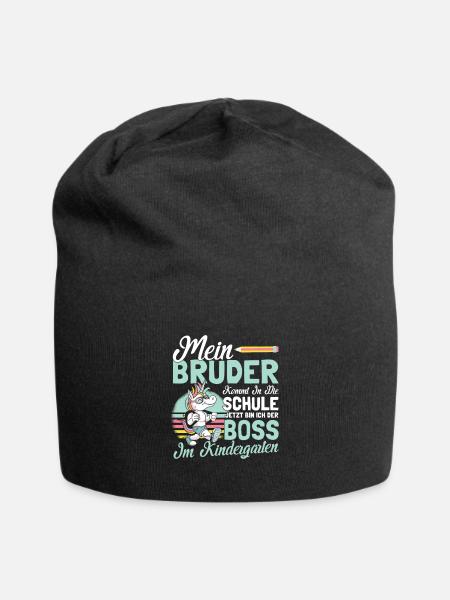 Kindergarten Start Kita Geschwisterkind Bruder - Jersey-Beanie - Schwarz