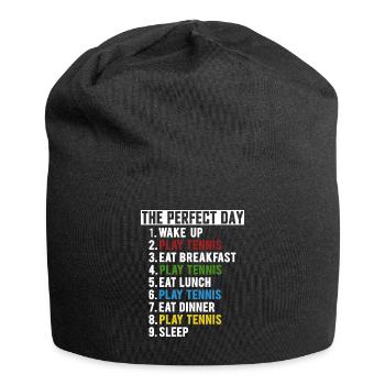 The Perfect Tennis Day | Tennisspieler Geschenk - Jersey-Beanie - Schwarz - Vorne
