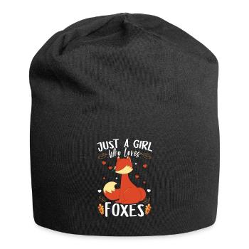 Mädchen Liebt Füchse - Fuchs Frauen Geschenkidee - Jersey-Beanie - Schwarz - Vorne