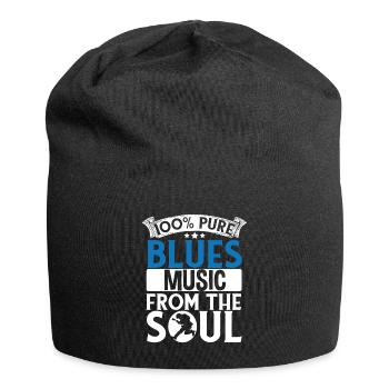 Blues Musik direkt aus der Seele Musiker Gitarre - Jersey-Beanie - Schwarz - Vorne