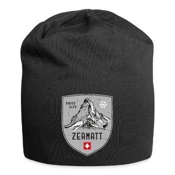 Zermatt Matterhorn Schweiz Wappen - Jersey-Beanie - Schwarz - Vorne