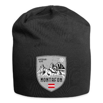 Montafon Drei Türme Österreich Wappen - Jersey-Beanie - Schwarz - Vorne
