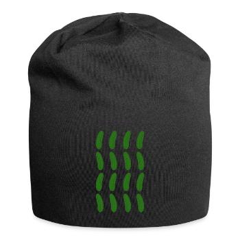 Gurken Muster Geschenk für Gurke & Gurken Fans - Jersey-Beanie - Schwarz - Vorne