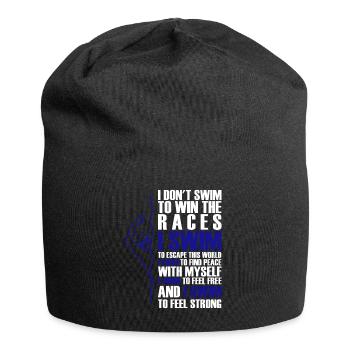 Lustiges Geschenk für Schwimmer - Jersey-Beanie - Schwarz - Vorne