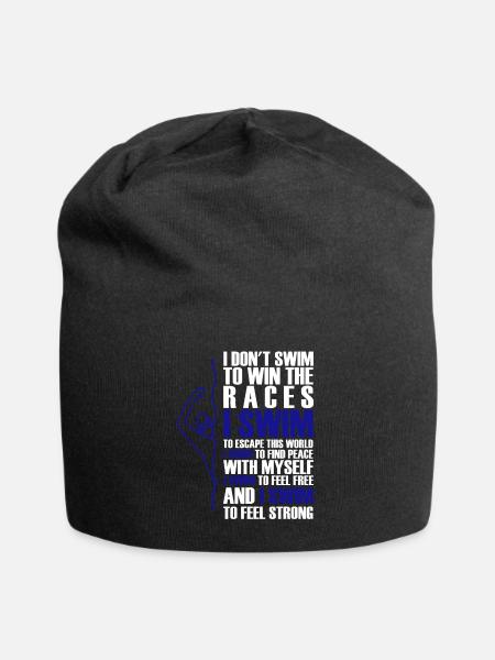 Lustiges Geschenk für Schwimmer - Jersey-Beanie - Schwarz