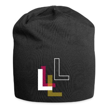 L - Anfangsbuchstaben Design Geschenke - Jersey-Beanie - Schwarz - Vorne