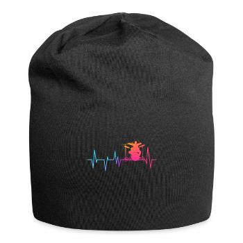 Drummer heartbeat EKG pulse - Jersey Beanie - black - Front