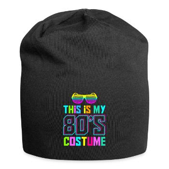 This is My 80s Costume Fancy eighties dress Party - Jersey Beanie - black - Front