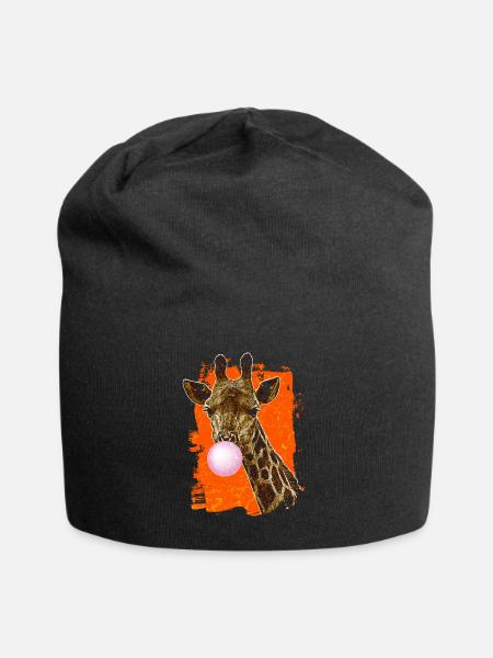Giraffe giraffes birthday animal motif costume - Jersey Beanie - black