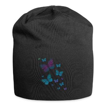 Papillon papillon des animaux coloré couleur - Bonnet en jersey - noir - Devant