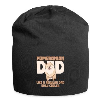 Pomeranian Dad Pom Pomeranian Father - Jersey Beanie - black - Front