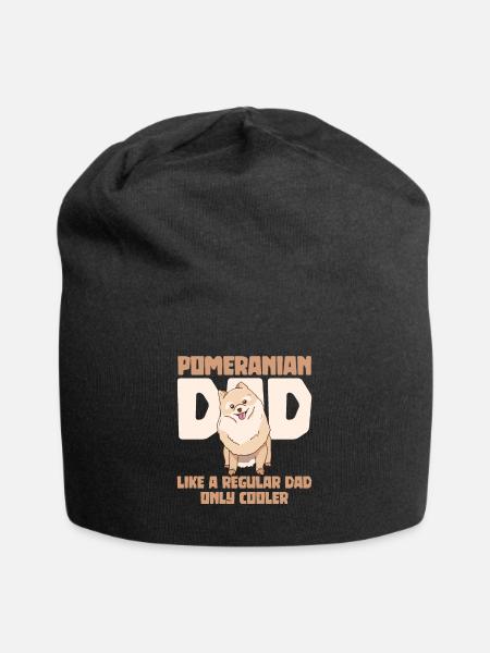 Pomeranian Dad Pom Zwergspitz Vater - Jersey-Beanie - Schwarz
