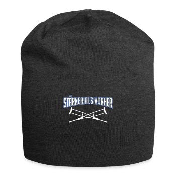 Sportverletzung Kreuzbandriss Knie Krücken - Jersey-Beanie - Anthrazit - Vorne